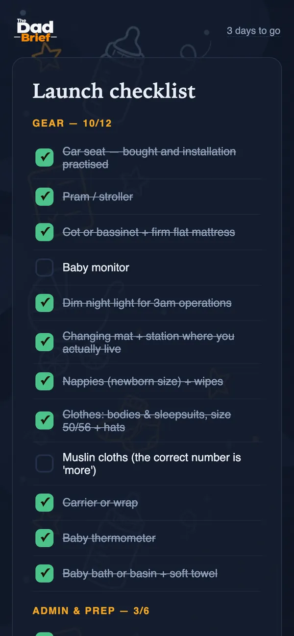 Launch checklist